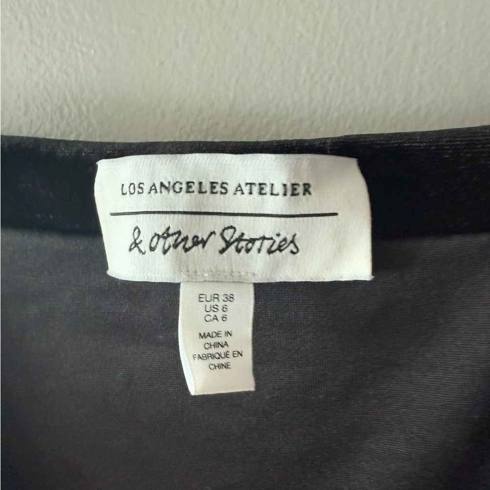 & Other Stories Black Velvet Strap Dress - Picture 5 of 5